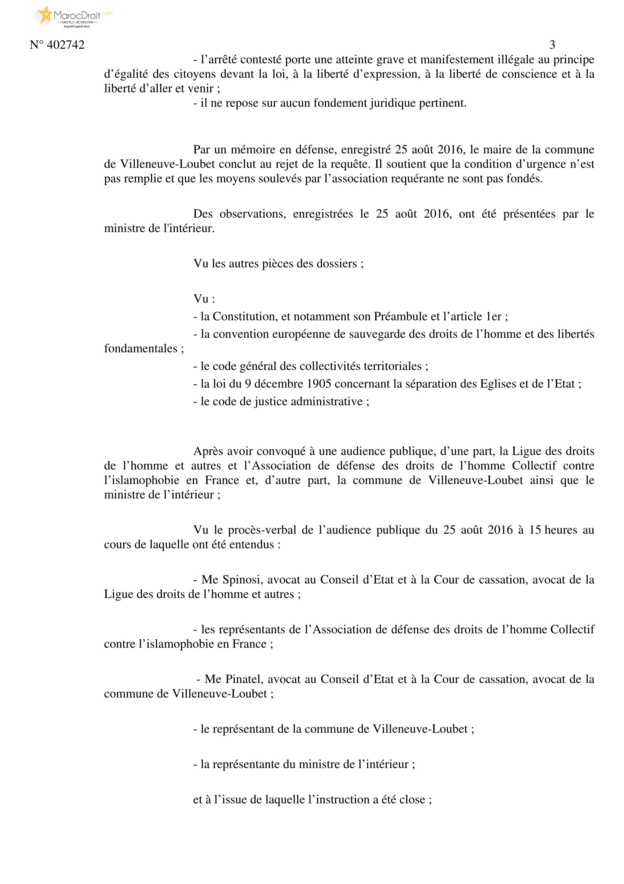 نسخة كاملة من قرار مجلس الدولة الفرنسي الصادر بإلغاء القرار الإداري القاضي بمنع ما يسمى "بلباس البحر الإسلامي" نسخة كاملة من قرار مجلس الدولة الفرنسي الصادر بإلغاء القرار الإداري القاضي بمنع ما يسمى "بلباس البحر الإسلامي"
