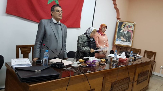 مناقشة رسالة في موضوع حماية حقوق الاجراء الاجانب بالمغرب  تحت إشراف الدكتورة دنيا مباركة تقدمت بها الباحثة مزوغ خديجة 