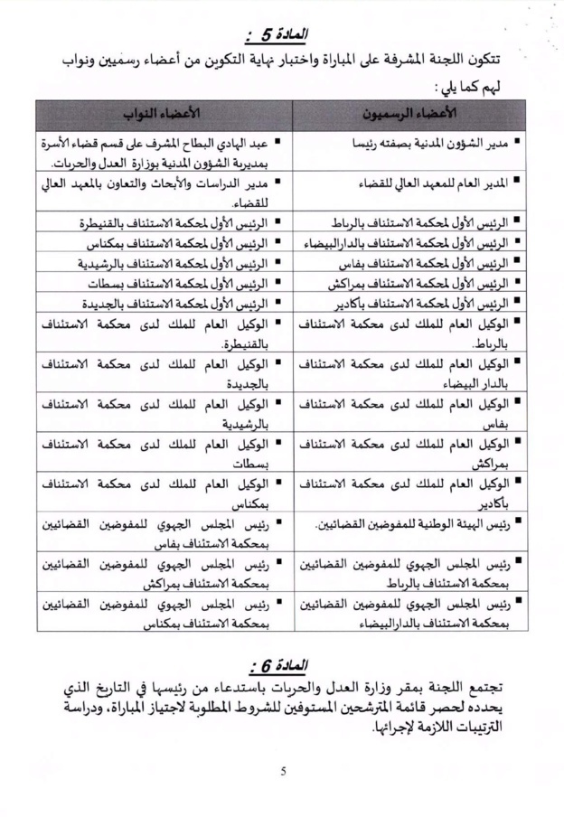 قرار لوزير العدل والحريات بتحديد كيفية تنظيم مباراة ولوج مهنة المفوضين القضائيين برسم سنة 2017‎