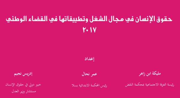 نسخة كاملة من مؤلف تحت عنوان حقوق الإنسان في مجال الشغل وتطبيقاتها في القضاء الوطني 