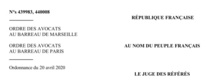 نسخة كاملة من قرار مجلس الدولة الفرنسي القاضي بإلزامية حماية الدولة للمحامين بتوفير الأقنعة والمعقمات أثناء ممارستهم لمهنتهم