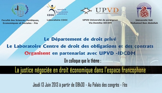 programme du colloque: La justice négociée en droit économique dans l’espace francophone