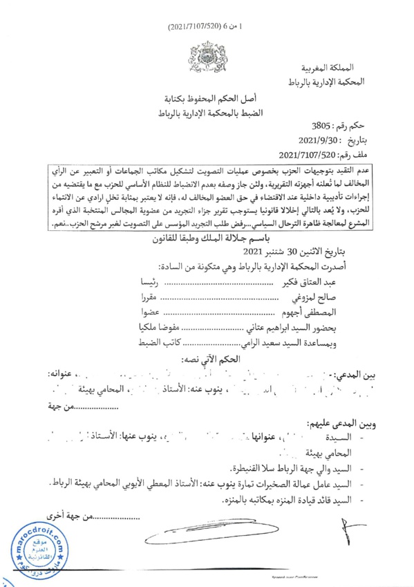 القضاء الإداري: عدم التقيد بتوجيهات الحزب بمثابة تخلي عن الإنتماء للحزب _ لا