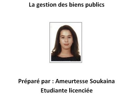 La gestion des biens publics La gestion des biens publics