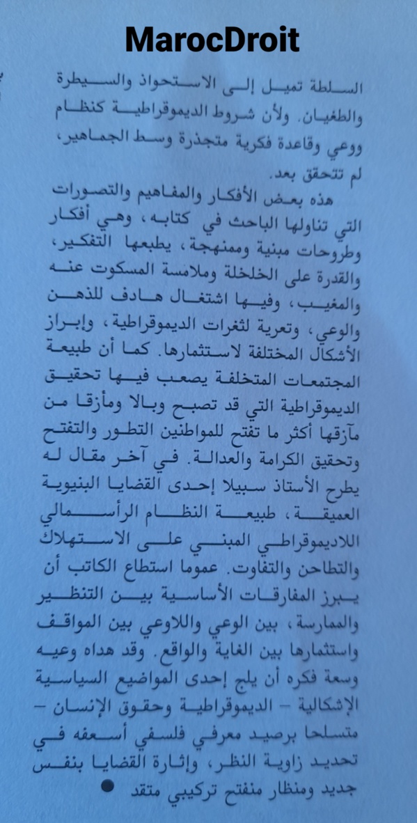 قراءة في كتاب حقوق الإنسان والديمقراطية للمفكر محمد سبيلا