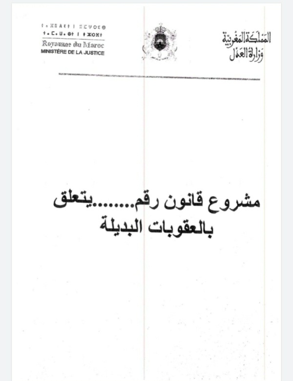 مشروع قانون يتعلق بالعقوبات البديلة