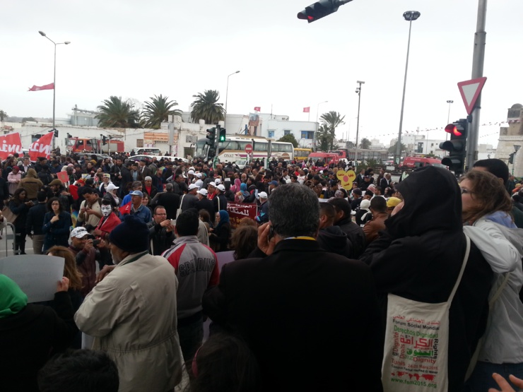 تقرير حول مشاركة جمعية المغاربة ضحايا الطرد التعسفي من الجزائر  في أشغال المنتدى الاجتماعي العالمي 2015 بالعاصمة التونسية‎