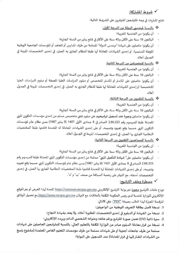 مباراة لتوظيف 28 متصرف من الدرجة الثانية بالوزارة المنتدبة لدى رئيس الحكومة المكلفة بالعلاقات مع البرلمان