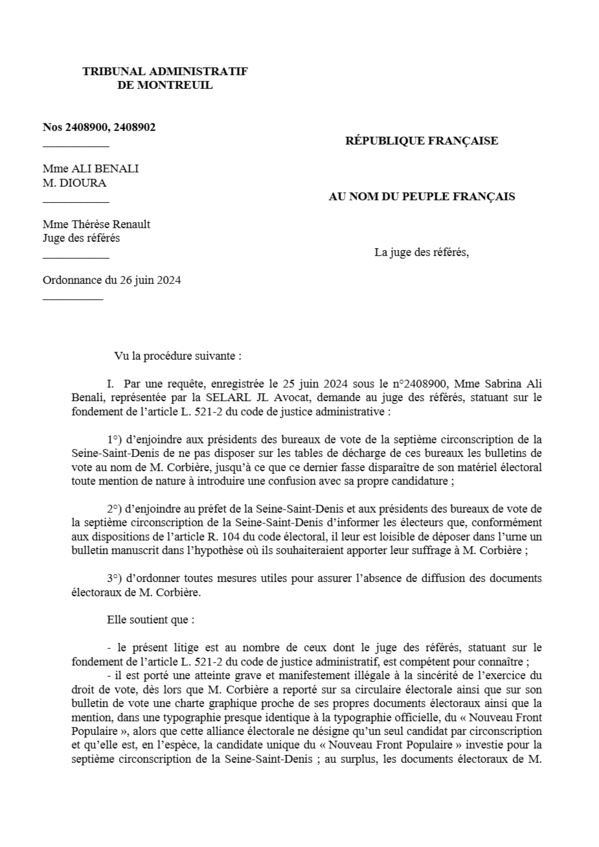 Décision du tribunal administratif "FR": le juge administratif de l’urgence prend garde à ne pas se laisser instrumentaliser dans les querelles des parties en rappelant les limites étroites de leurs pouvoirs