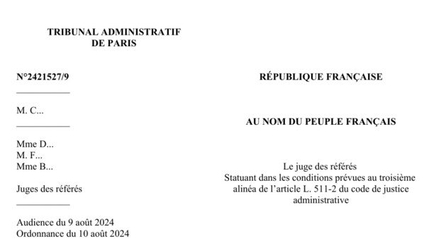 TRIBUNAL ADMINISTRATIF DE PARIS rejetée La requête du président de la mosquée de Pessac, conteste son expulsion TRIBUNAL ADMINISTRATIF DE PARIS rejetée La requête du président de la mosquée de Pessac, conteste son expulsion