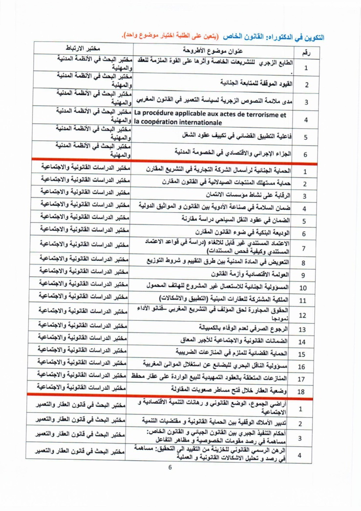 كلية الحقوق بوجدة: إعلان عن فتح باب الترشيحات لدراسات الدكتوراه برسم السنة الجامعية 2015-2016