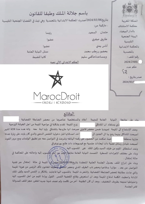  المحكمة الابتدائية بالمحمدية: تبادل فيديوهات ورسائل إباحية يعتبر جريمة "الخيانة الزوجية"