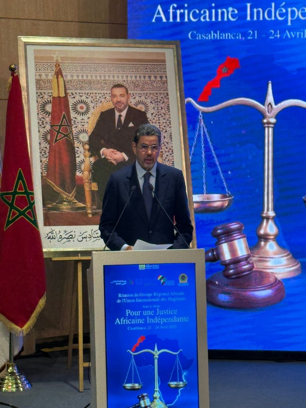 كلمة السيد الرئيس المنتدب للمجلس الأعلى للسلطة القضائية بمناسبة انعقاد المؤتمر الدولي للمجموعة الإفريقية التابعة للاتحاد الدولي للقضاة - الدار البيضاء، 21 أبريل 2025 كلمة السيد الرئيس المنتدب للمجلس الأعلى للسلطة القضائية بمناسبة انعقاد المؤتمر الدولي للمجموعة الإفريقية التابعة للاتحاد الدولي للقضاة - الدار البيضاء، 21 أبريل 2025