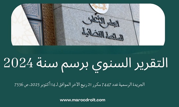 التقرير السنوي للمجلس الأعلى للسلطة القضائية برسم سنة 2024