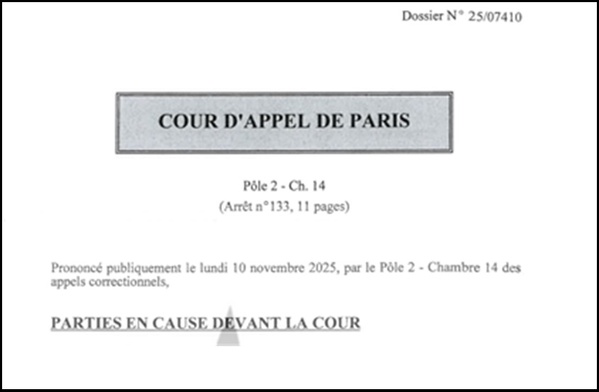 المنصة تنفرد بنشر قرار محكمة الاستئناف بباريس القاضي بمنح الرئيس الأسبق ساركوزي السراح المؤقت، مع ترجمته إلى اللغة العربية المنصة تنفرد بنشر قرار محكمة الاستئناف بباريس القاضي بمنح الرئيس الأسبق ساركوزي السراح المؤقت، مع ترجمته إلى اللغة العربية