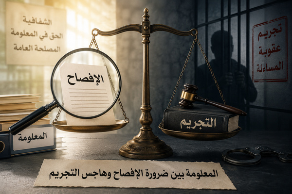 المعلومة بين ضرورة الإفصاح وهاجس التجريم المعلومة بين ضرورة الإفصاح وهاجس التجريم