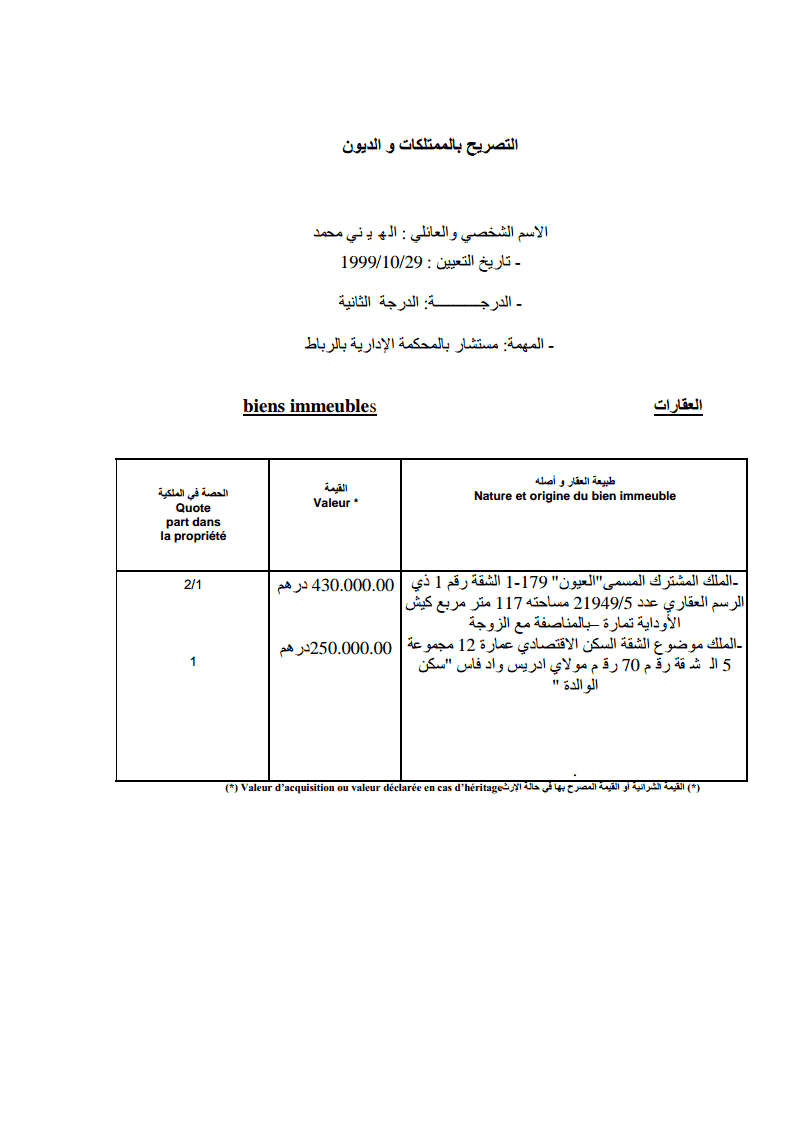الشأن القضائي: الدكتور محمد الهيني يراسل وزارة العدل و الحريات مصرحا بممتلكاته، و طالبا لرفع الاعتداء المادي على خرق مبدأ قرينة براءة قاض