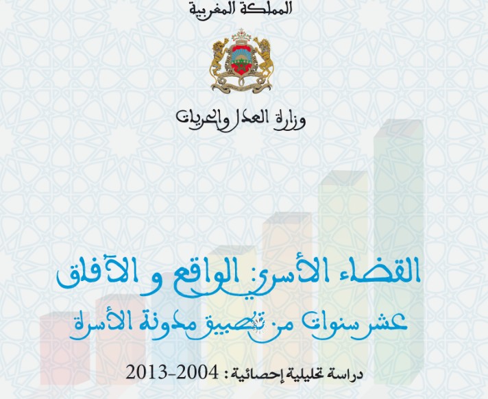 نسخة كاملة من إصدار لوزارة العدل والحريات تحت عنوان القضاء الأسري الواقع و الآفاق عشر سنوات من تطبيق مدونة الأسرة،  دراسة تحليلة إحصائية ـ 2004 ـ 2013