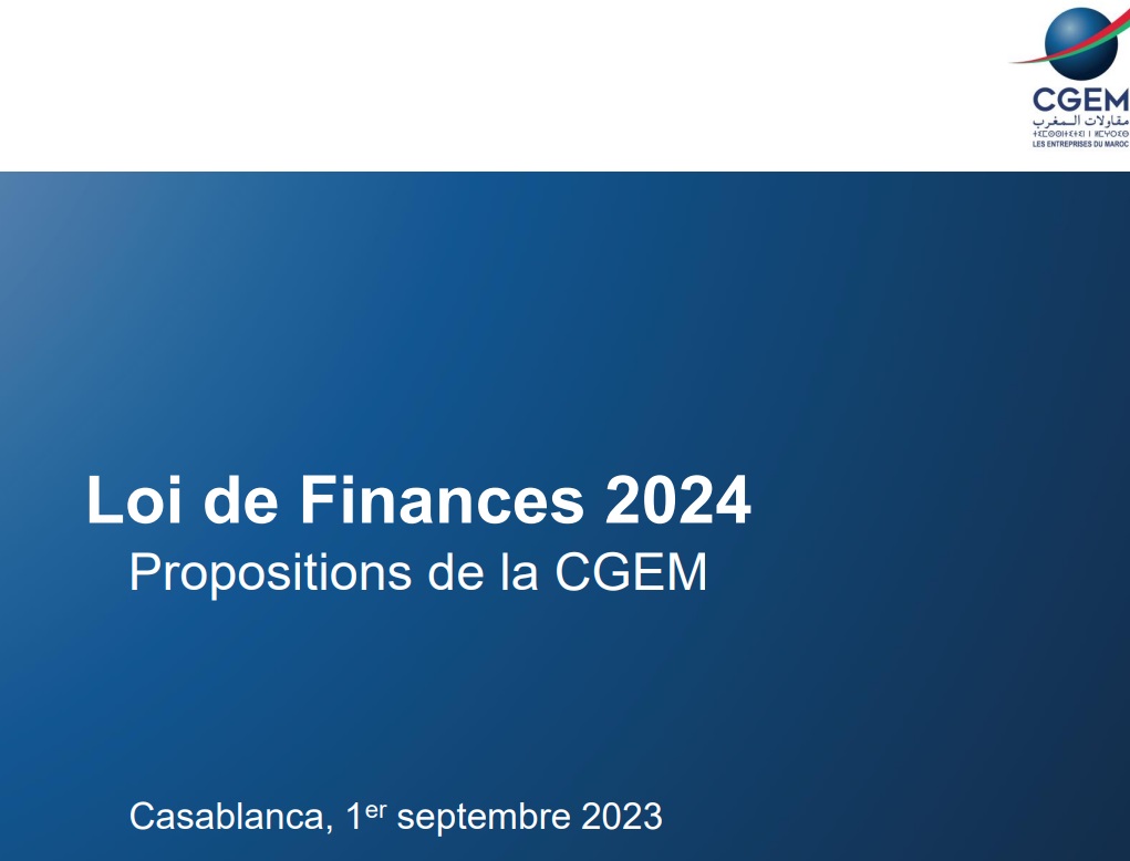 Loi de Finances 2024 - Propositions de la CGEM