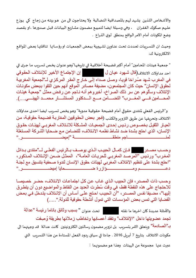 جمعية عدالة من أجل الحق في محاكمة عادلة: رسالة حول الانسحاب من الائتلاف المغربي لهيآت حقوق الإنسان.