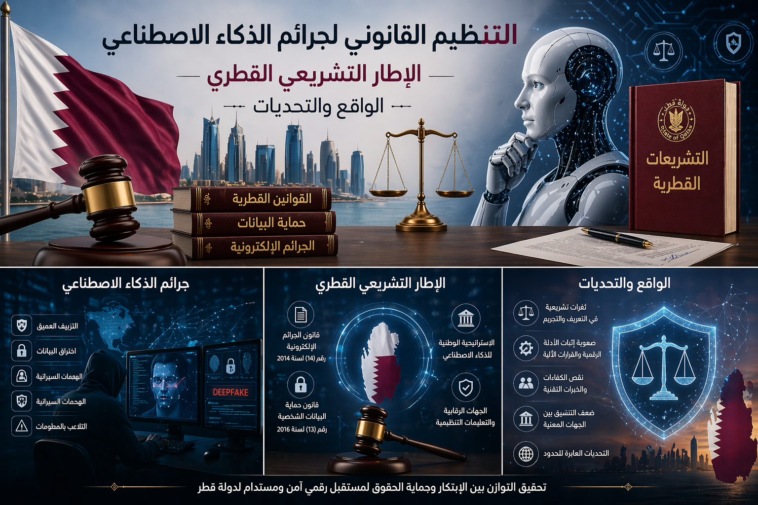 التنظيم القانوني لجرائم الذكاء الاصطناعي — الإطار التشريعي القطري الواقع والتحديات