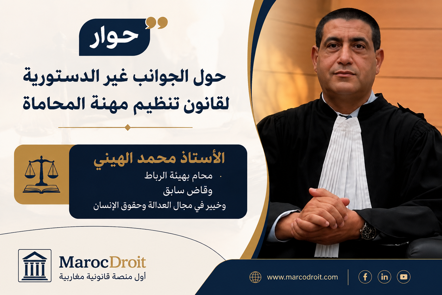 حوار مع د. الهيني حول  الجوانب غير الدستورية لقانون تنظيم مهنة المحاماة