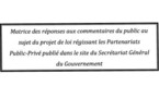 À propos du projet de loi régissant les Partenariats Public-Privé publié 
