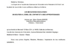 Conférence débat sur le thème: LES MEDIATIONS EDUCATIVES : UN SOUTIEN A L’EVEIL DE L’ENFANT ET A SES APPRENTISSAGES