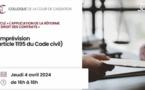 COLLOQUES : L'application de la réforme du droit des contrats "L’imprévision (article 1195 du code civil)"