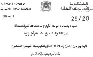 دورية حول القانون رقم 46.21 المتعلق بتنظيم مهنة المفوضين القضائيين 